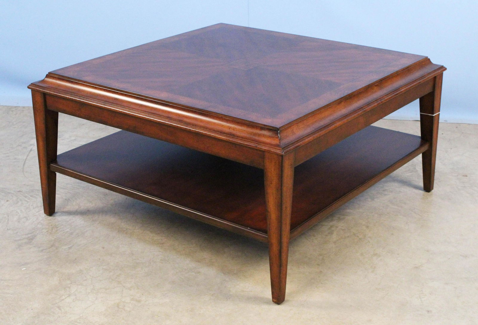 Large Inlaid Banded Cherry Veneer Coffee Table (1 of 4)