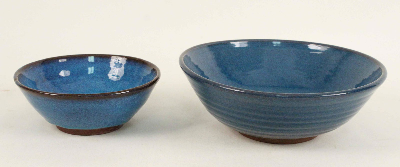 Harding Black (1912-2004) 8 1/2" & 6" Blue Bowls (1 of 4)