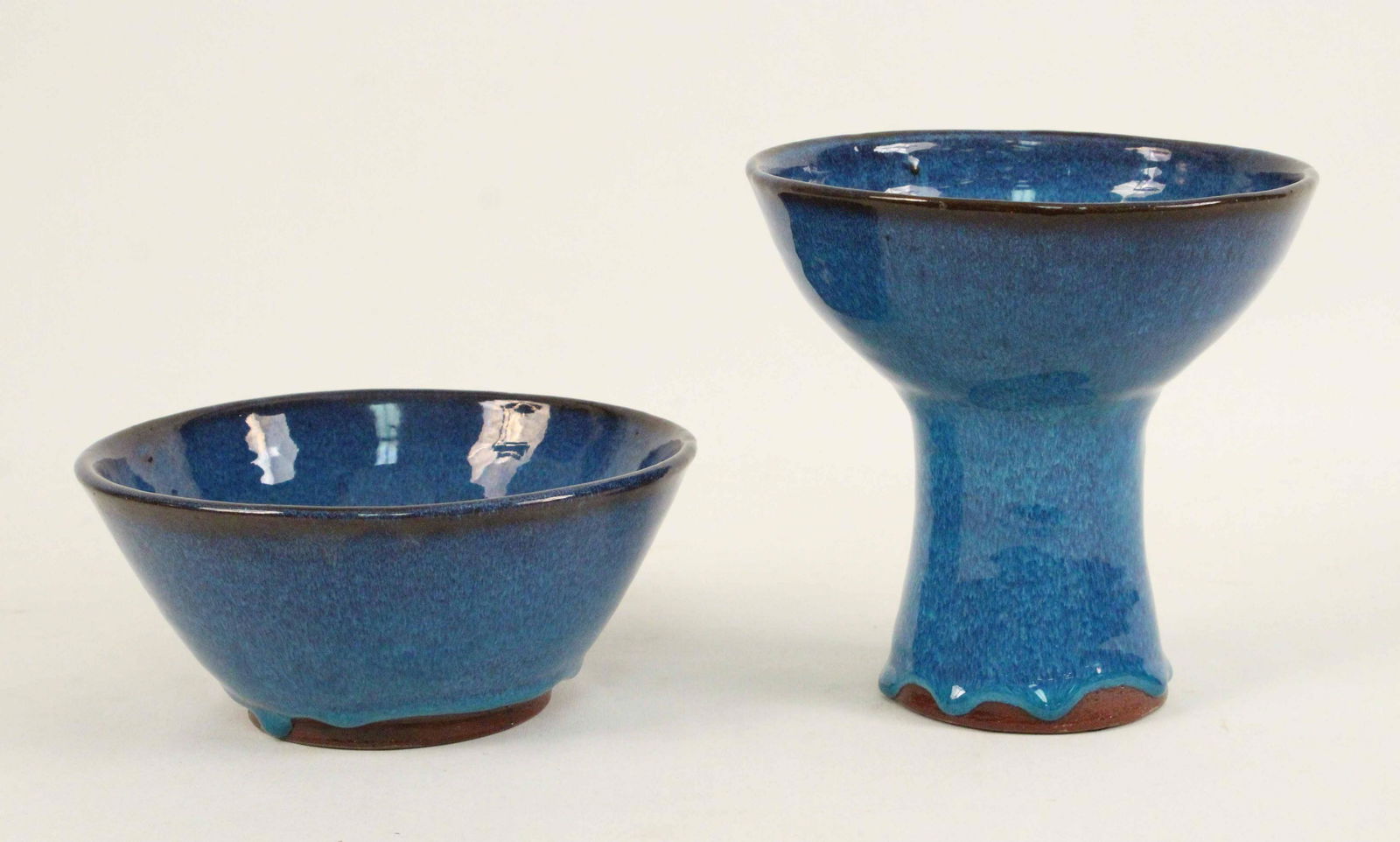 Harding Black (1912-2004) 6 1/2" & 6" Blue Bowls (1 of 6)