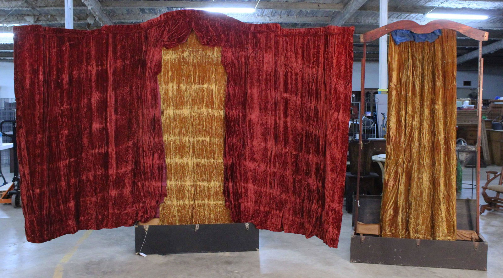 1920's - 30's Portable Funeral Curtain in A Box (1 of 7)