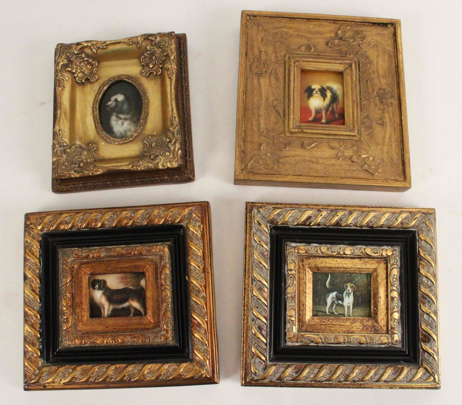 4 Miniature Contemporary Decorator Dog Paintings (1 of 6)