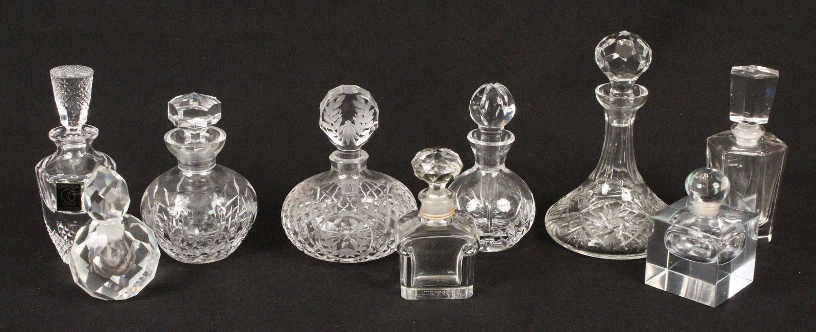 10 Crystal Cut & Etched Perfume Bottles (1 of 6)