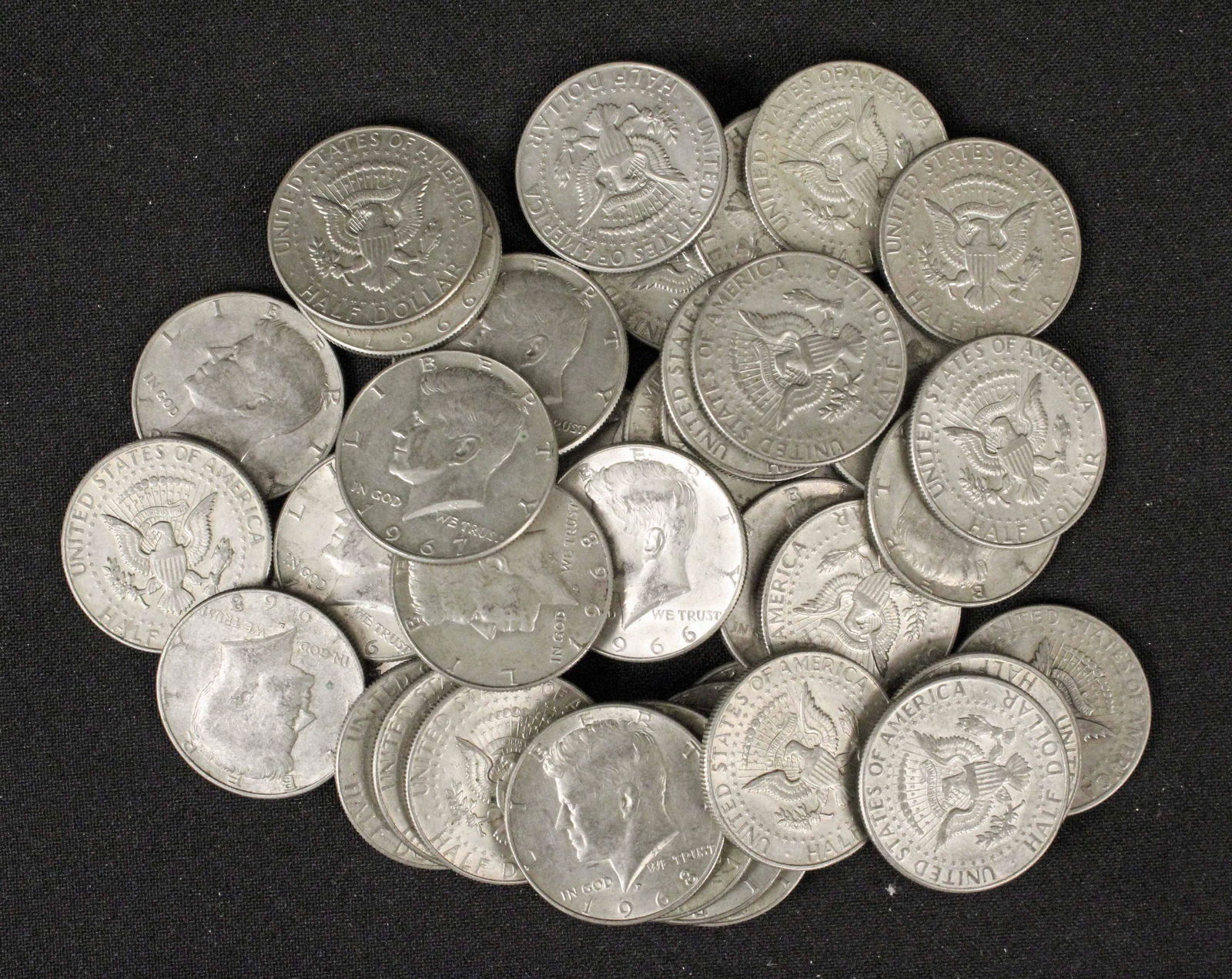 42 Kennedy 40% Silver Half Dollars, 1966-1969 (1 of 2)