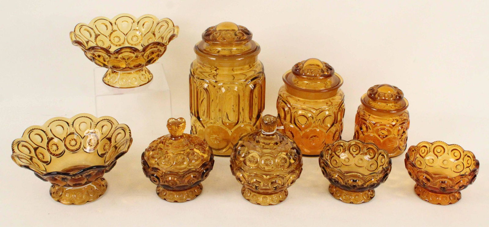 9 Pcs. of Amber Moon & Star Canisters, Candy Dish (1 of 5)