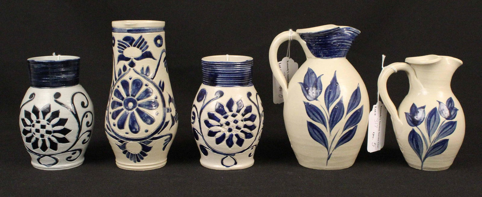 Williamsburg Salt Glaze Pottery 3 Pitchers, 2 Jugs (1 of 4)