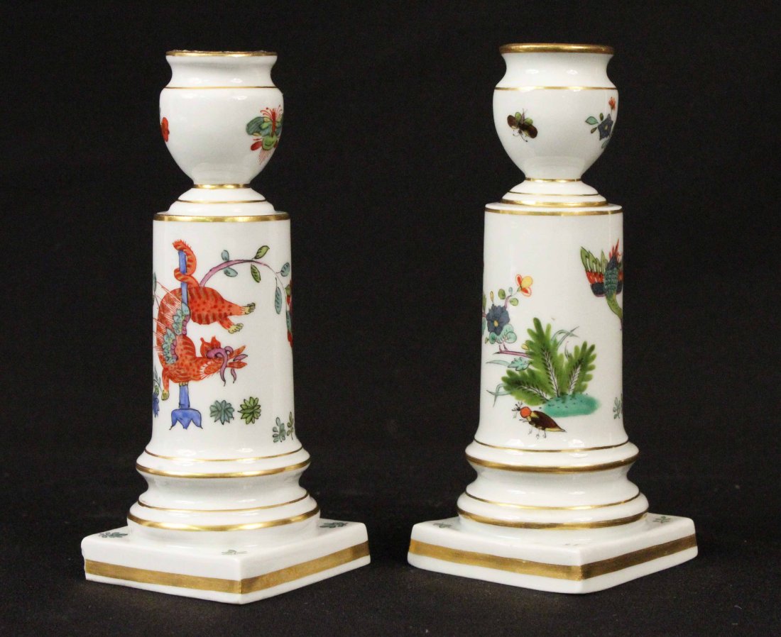 Pair of Meissen Candlesticks w/ Chinese Decoration (1 of 4)