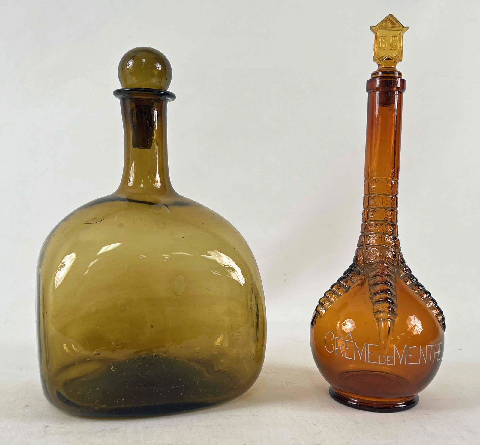Hand Blown Demijohn & Creme de Menthe Bottles (0126) on Jun 18, 2022