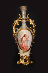 Dresden Portrait Vase Signed Wagner: Dresden Portrait Vase Signed Wagner. 16.5 in. H. X 7.5 in. W.