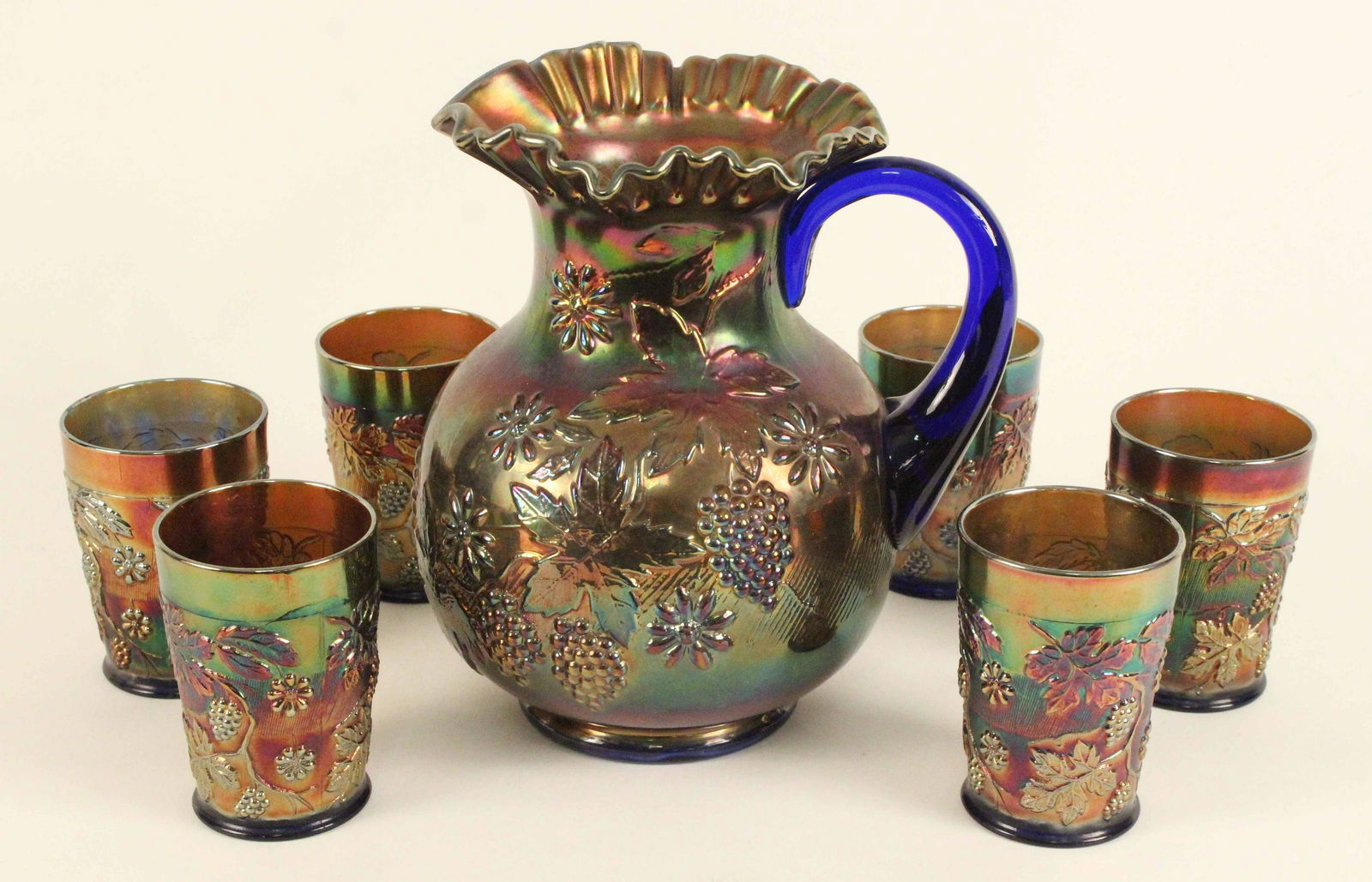 Dugan Floral & Grape Amethyst Carnival Water Set (1 of 3)