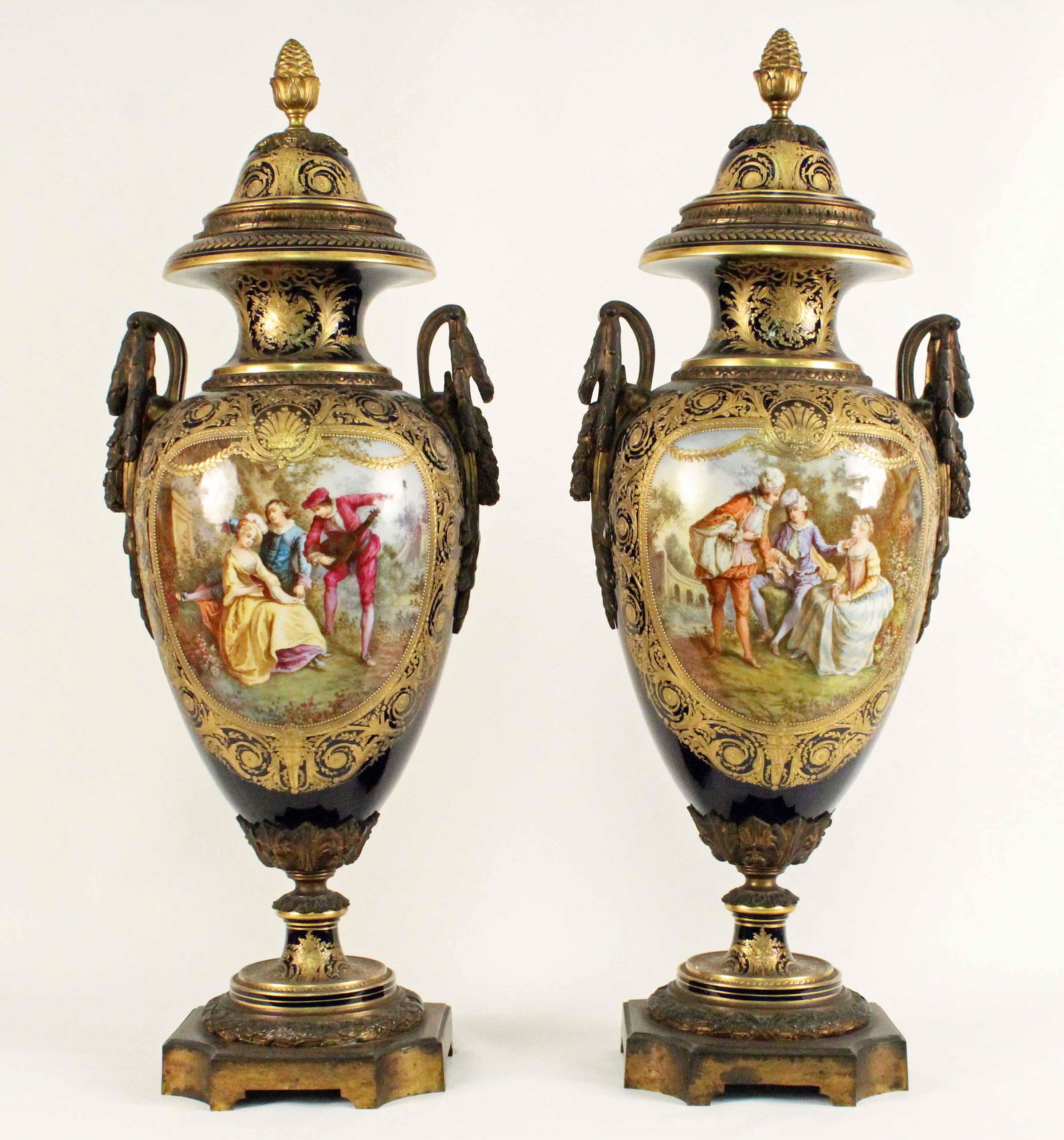 Pair Sevres Style Porcelain Vases19th Early 20th (1 of 20)