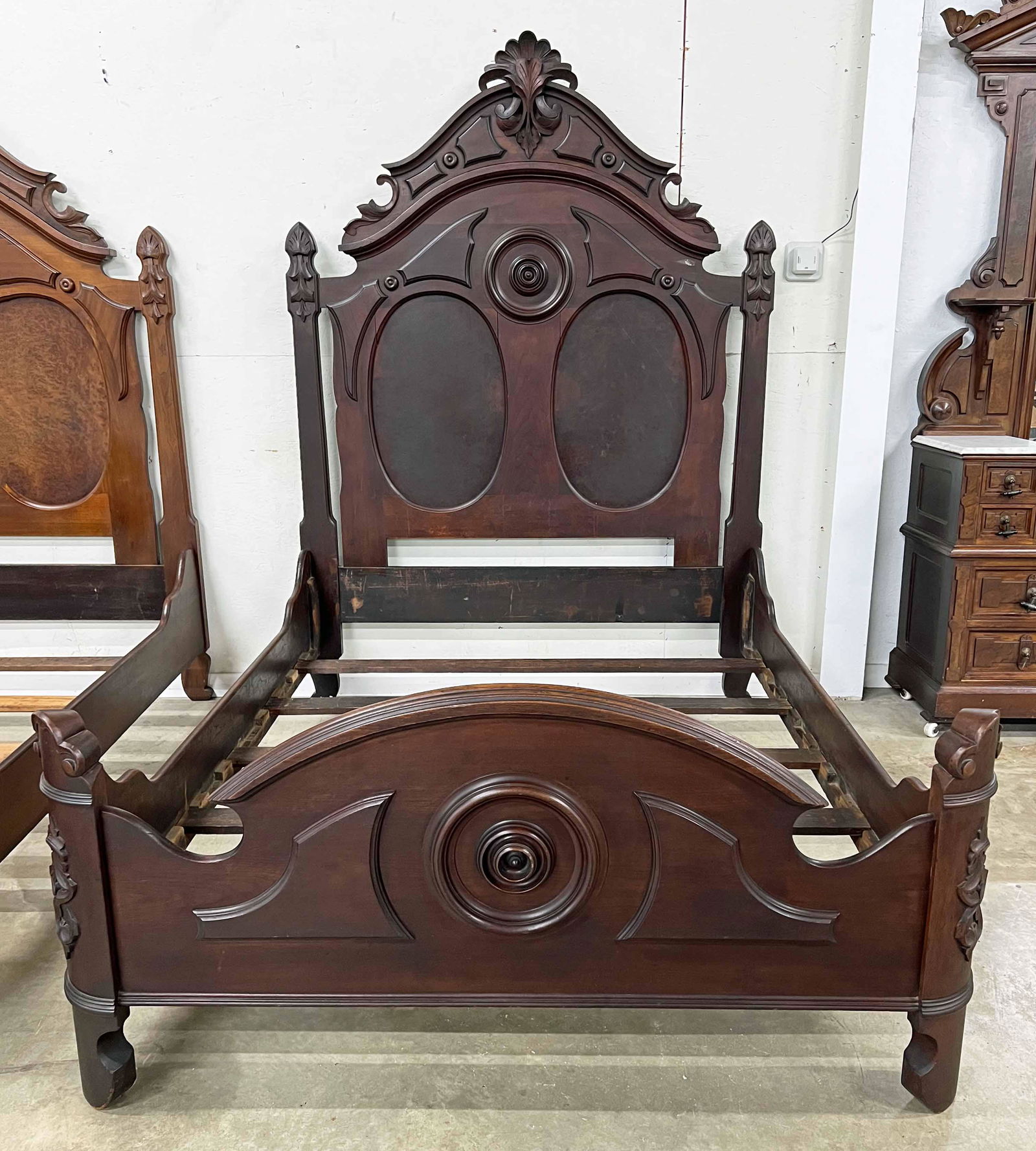 Walnut Victorian Bed Circa 1870 Matches Next Lot (1 of 4)