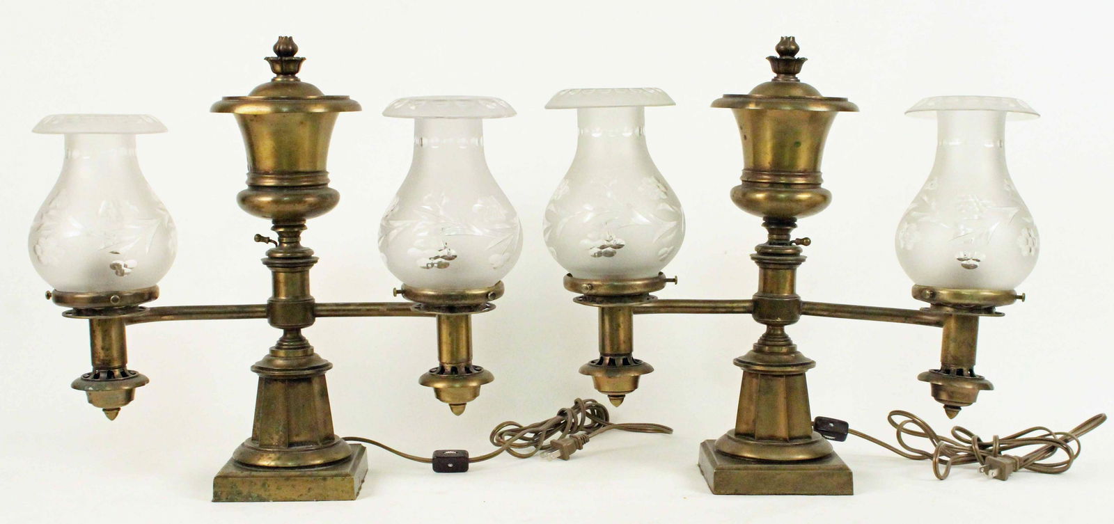 Pair Argand Lamps Attrib. to H. N. Hooper & Co. (1 of 6)