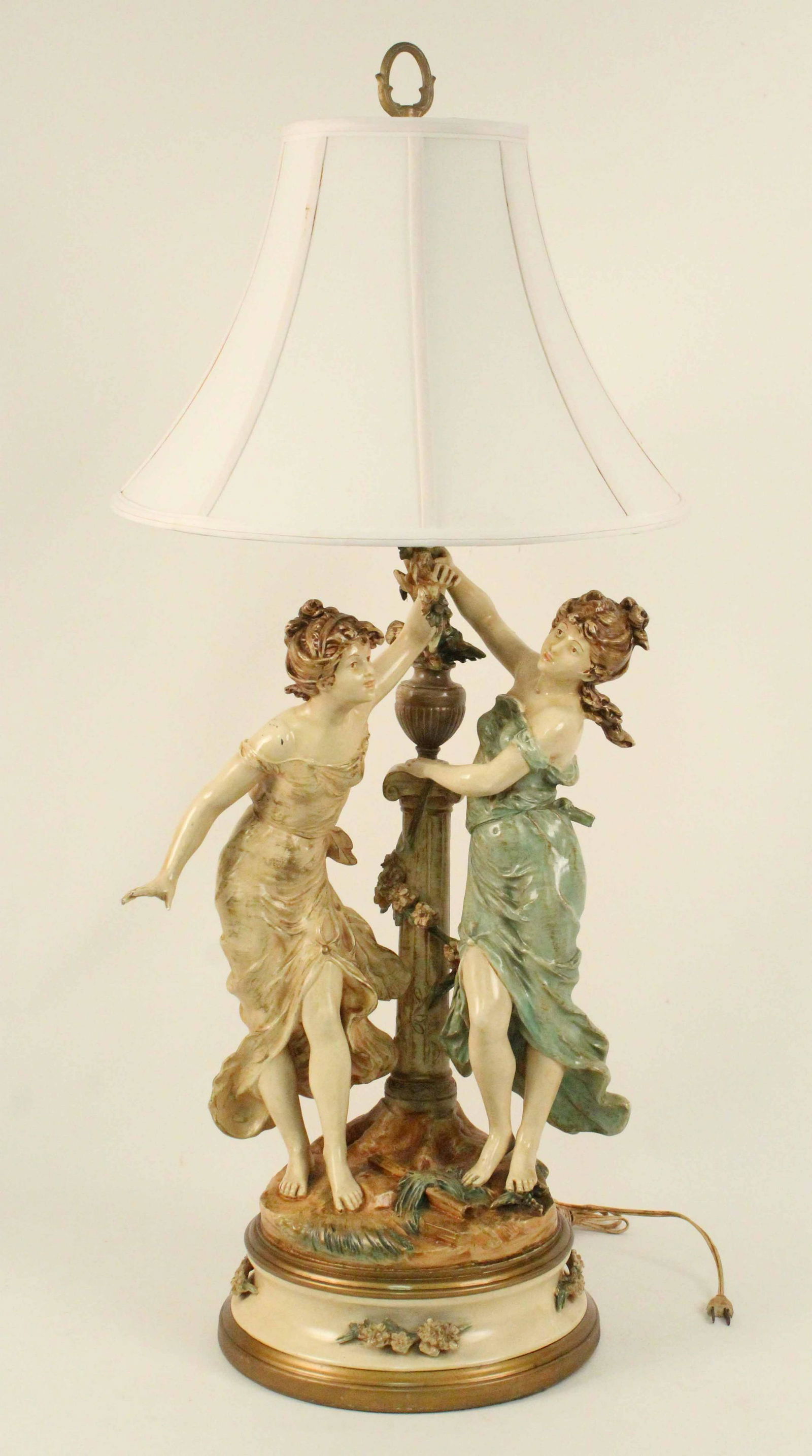 After Auguste Moreau Figural Maidens Lamp (1 of 5)