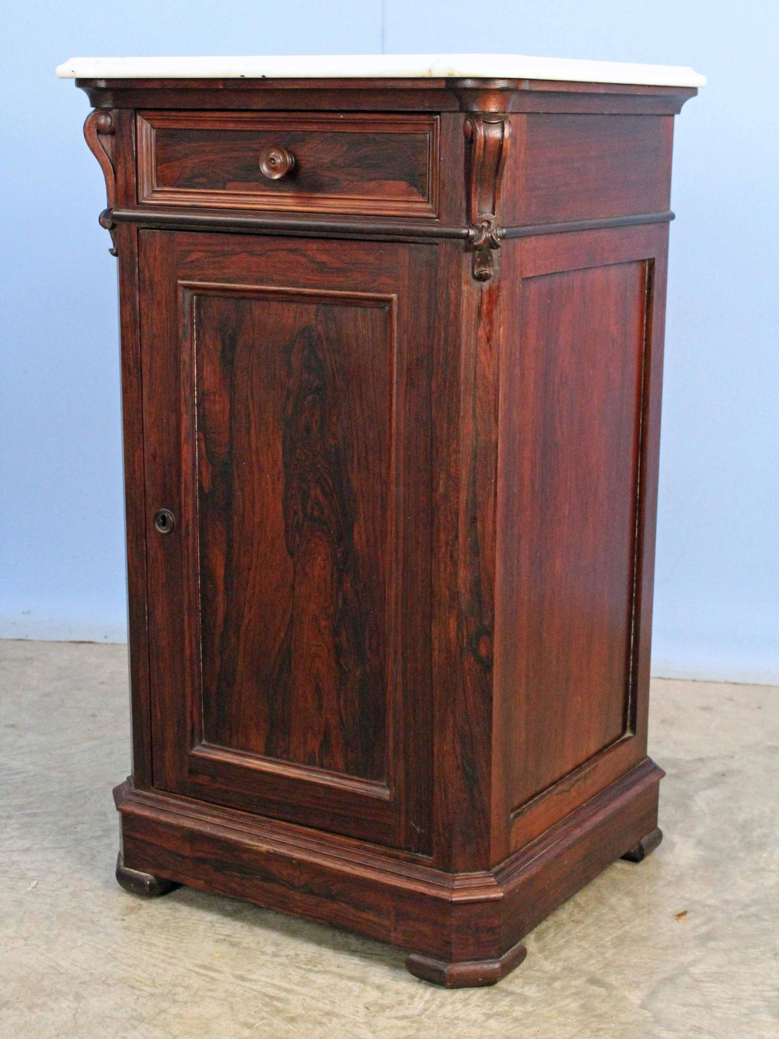 Circa 1850 Rosewood Marble Top Half Commode (1 of 5)