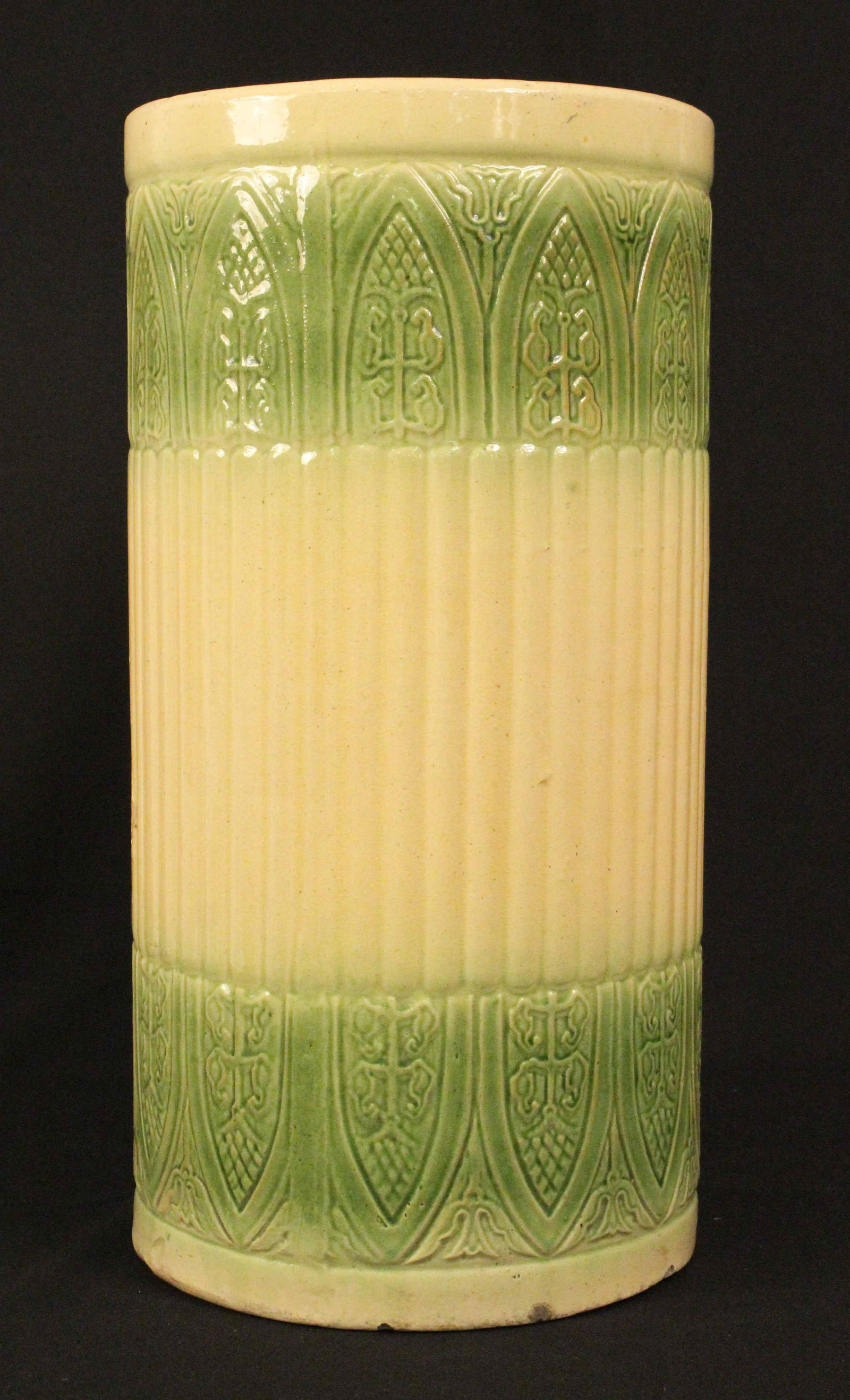 Brush McCoy Yellow Ware Umbrella Stand C. 1920 (1 of 6)