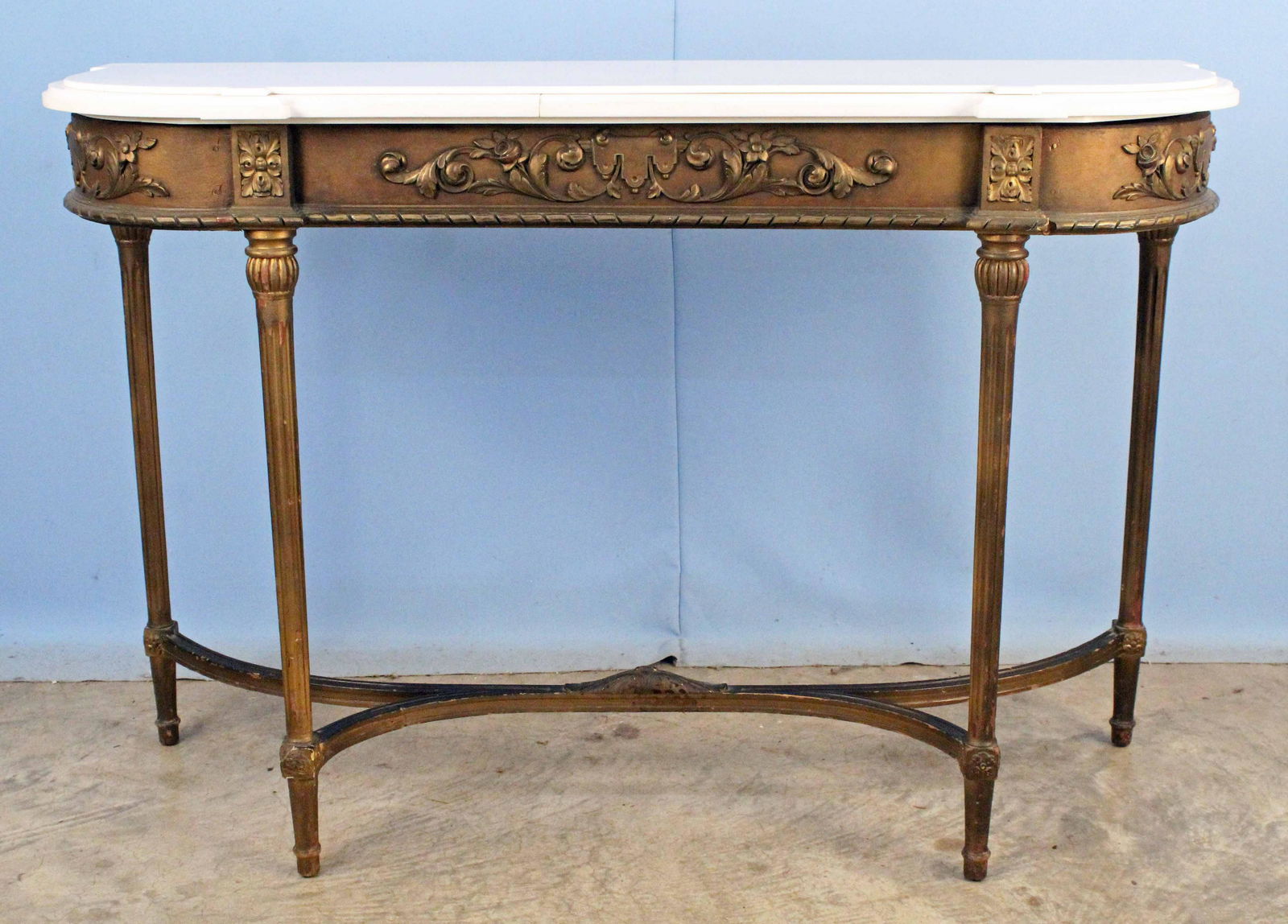Louis XVI Style Console Table, Manufactured Marble (1 of 6)