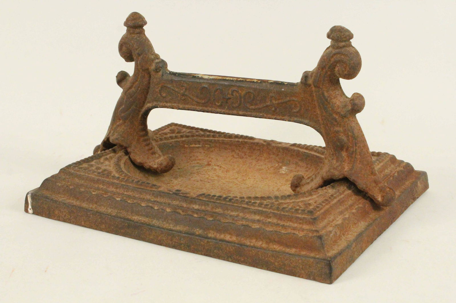 Mid 19th C. Cast Iron Boot Scrapper w/ Scroll Deco (1 of 5)