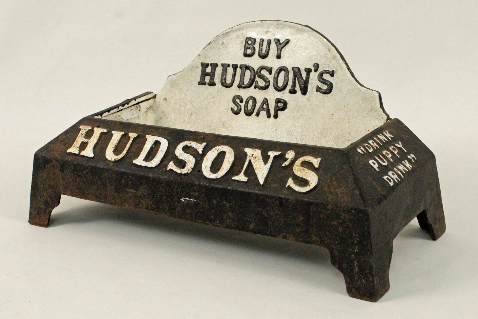 Hudson's Soap Cast Iron Advertising Dog Bowl (1 of 4)