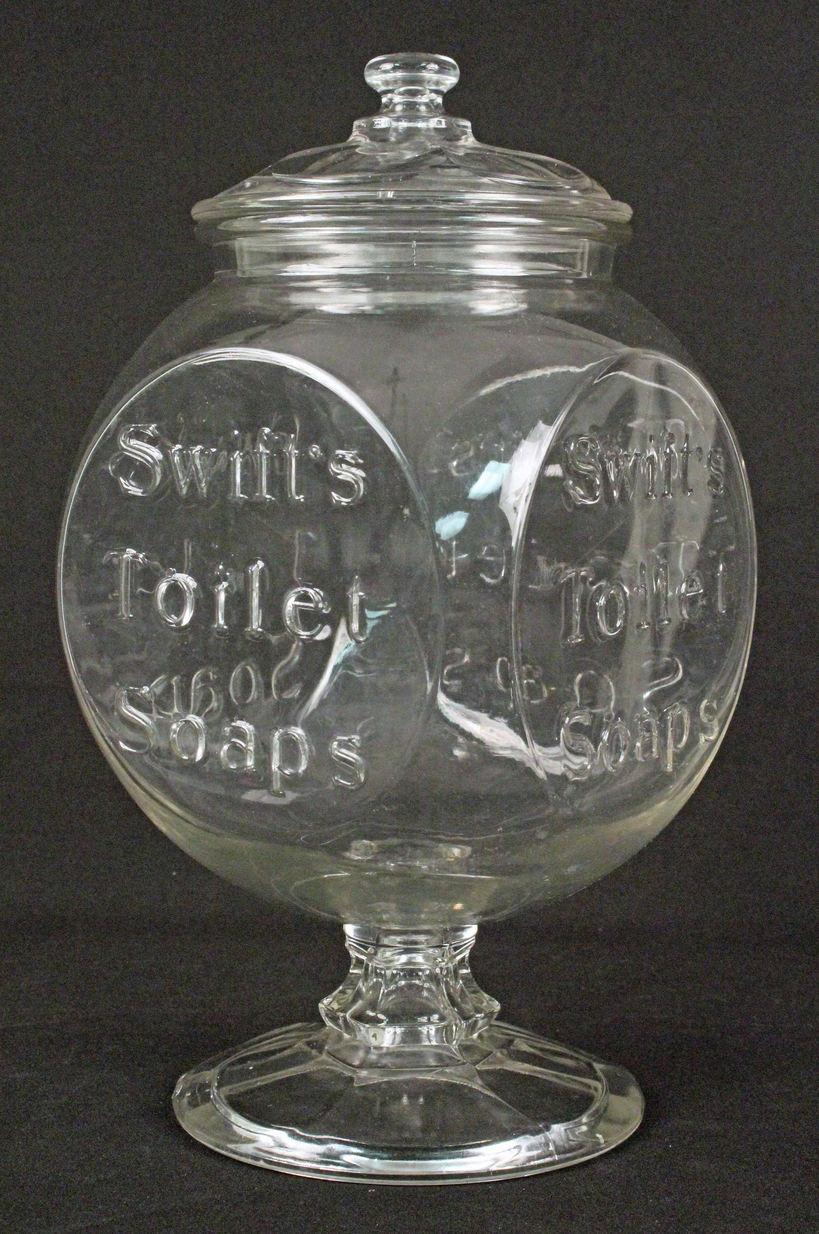 Swift's Toilet Soaps Embossed Display Jar (1 of 6)