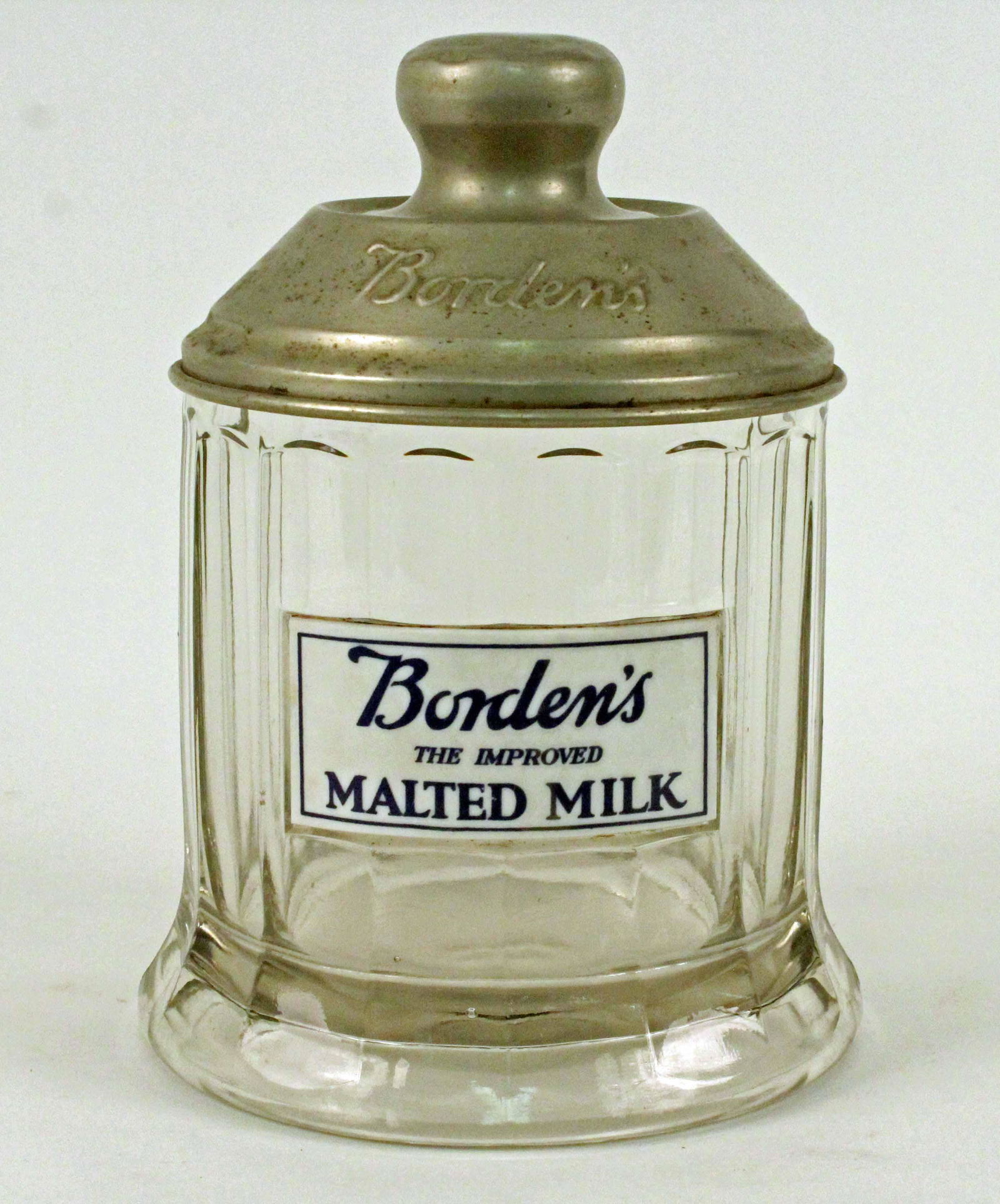 Borden's Malted Milk Canister w/ Glass Label (1 of 4)
