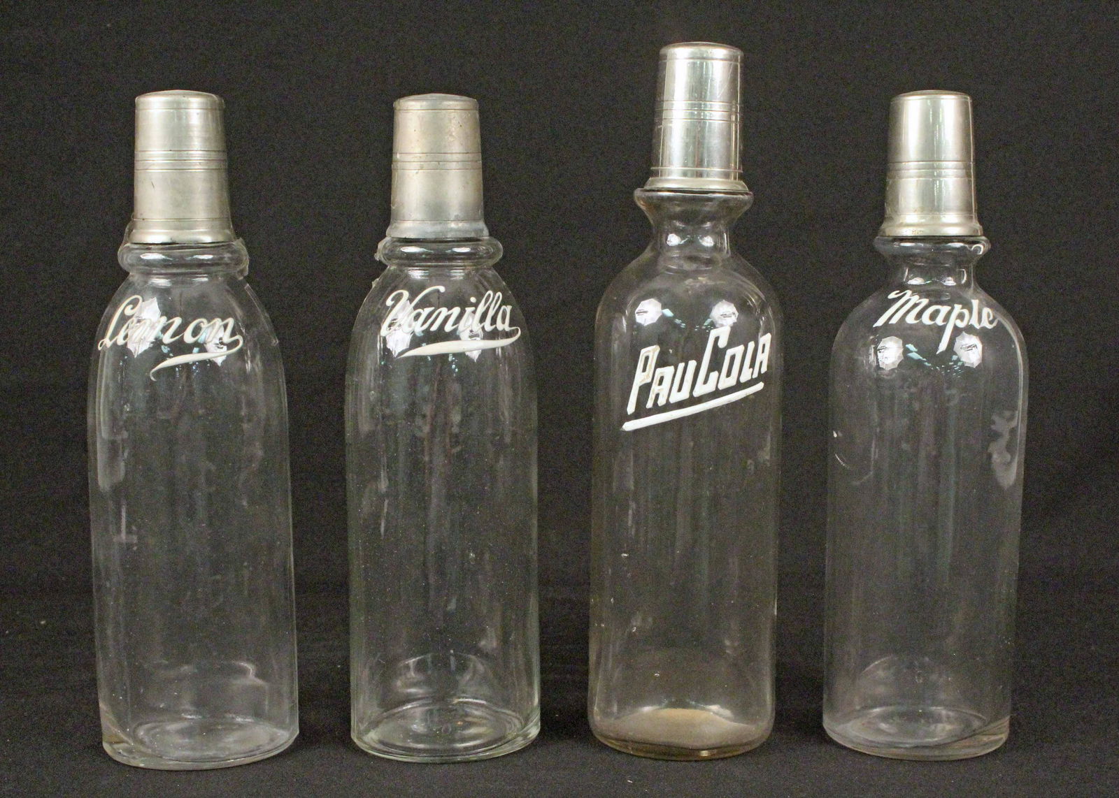 Four Soda Fountain Syrup Bottles C. 1910 (1 of 4)