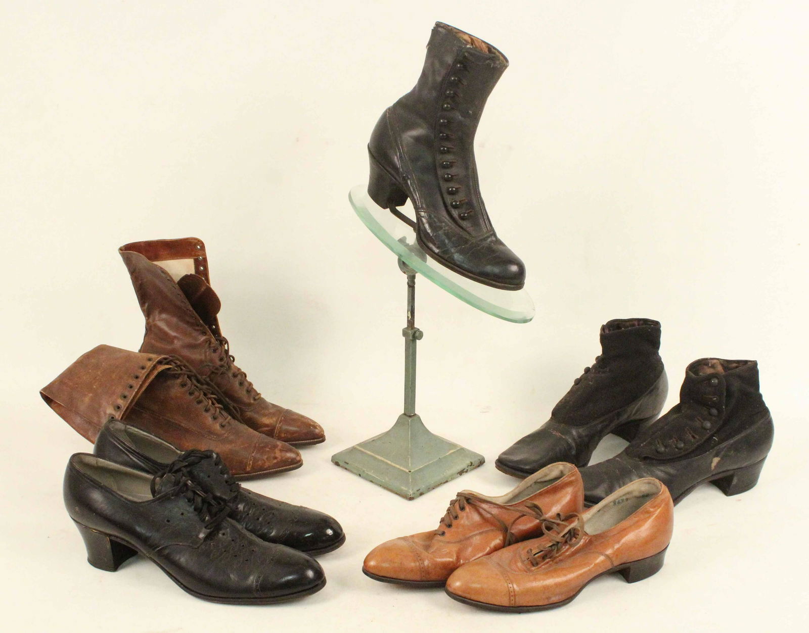 Antique Shoe Display Stand w/ Antique Shoes (1 of 9)