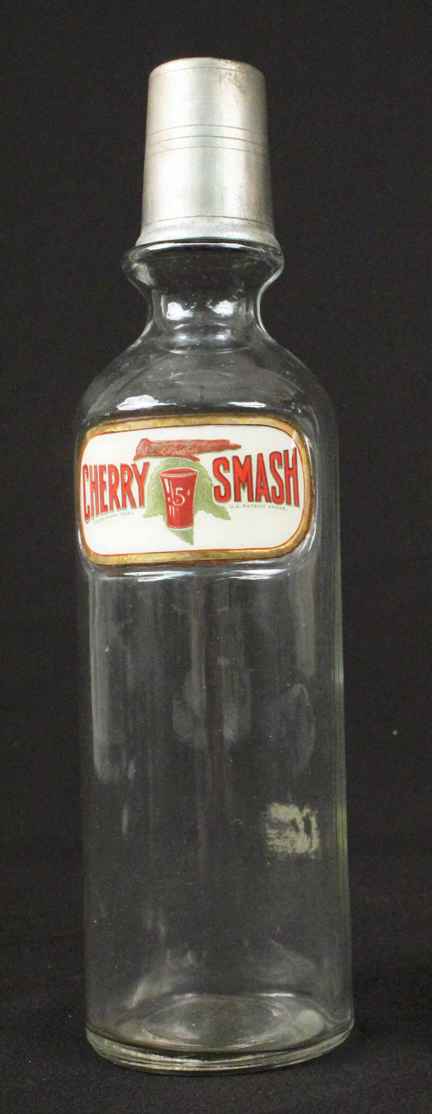 Cherry Smash Soda Fountain Syrup Bottle, C. 1910 (1 of 3)