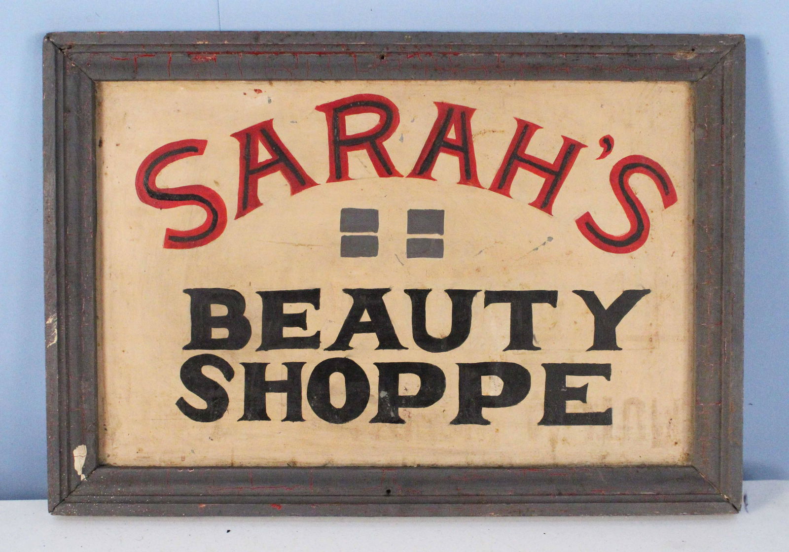 Sarah's Beauty Shoppe Framed Tin Sign (1 of 2)