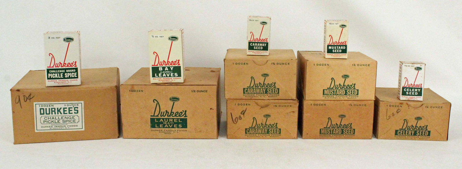 Seven Dozen 1950's Durkee's Spices in Boxes (1 of 7)