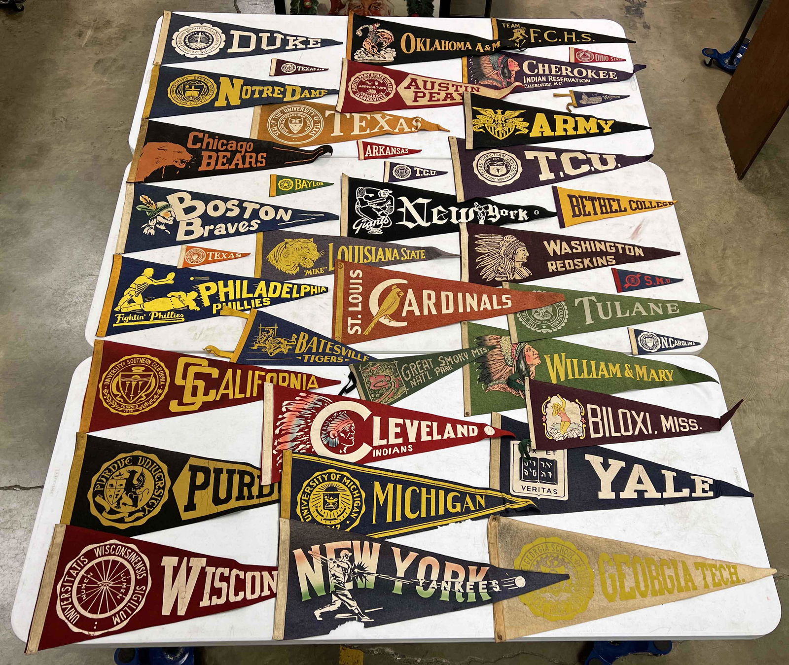 1940's-50's Baseball & Football Pennants (1 of 4)
