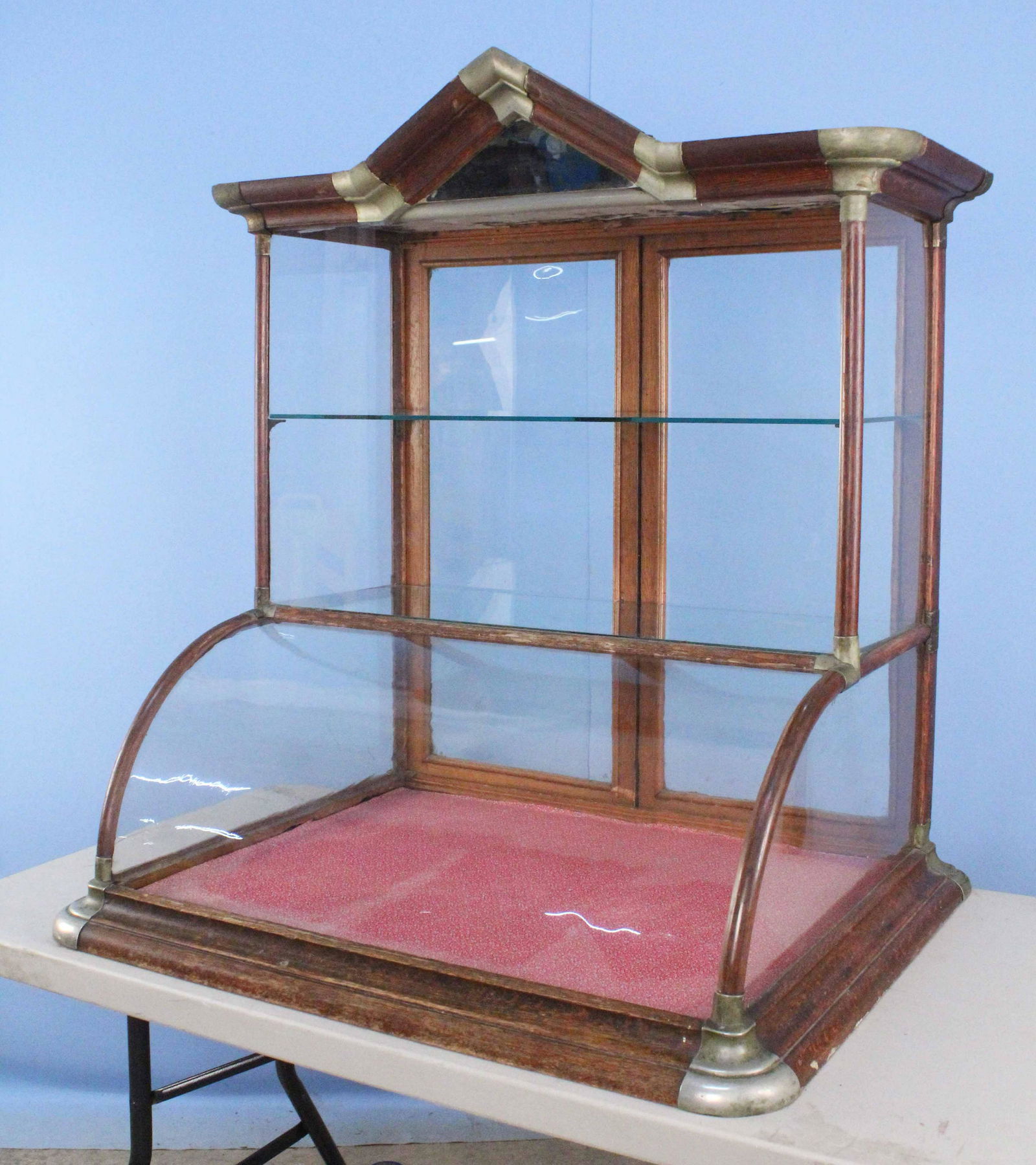 Oak Steeple Curved Glass Countertop Showcase (1 of 6)