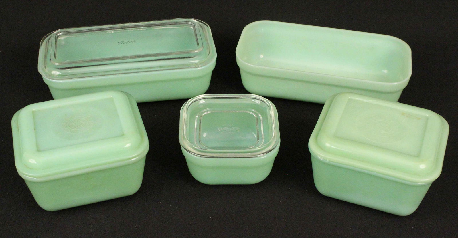5 Fire King Jadeite Green Refrigerator Dishes (1 of 5)