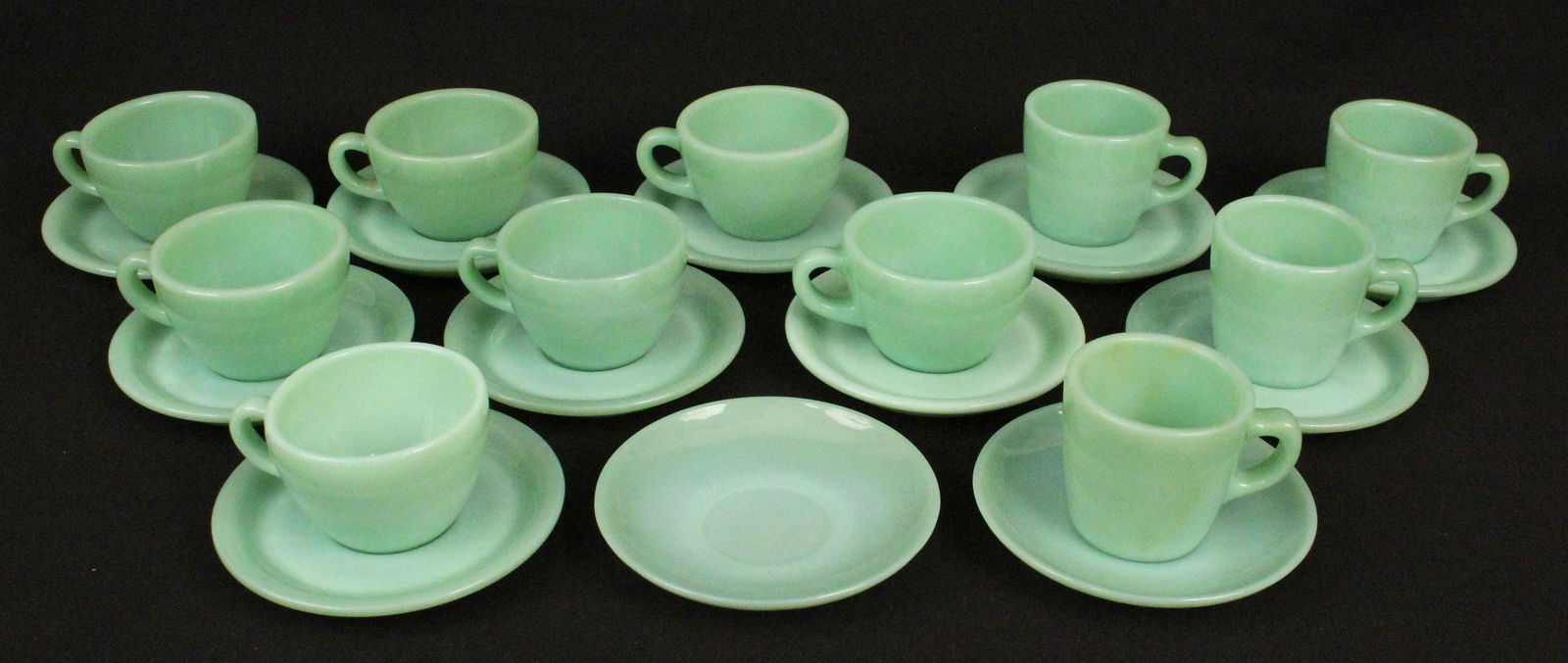 11 Fire King Jadeite Cups & 12 Saucers (1 of 3)