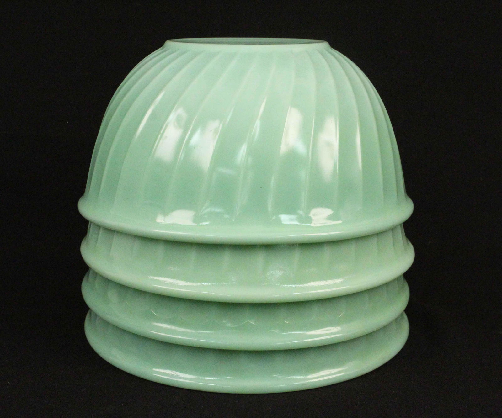 Four Fire King Green Jadite 9" Mixing Bowls (1 of 3)