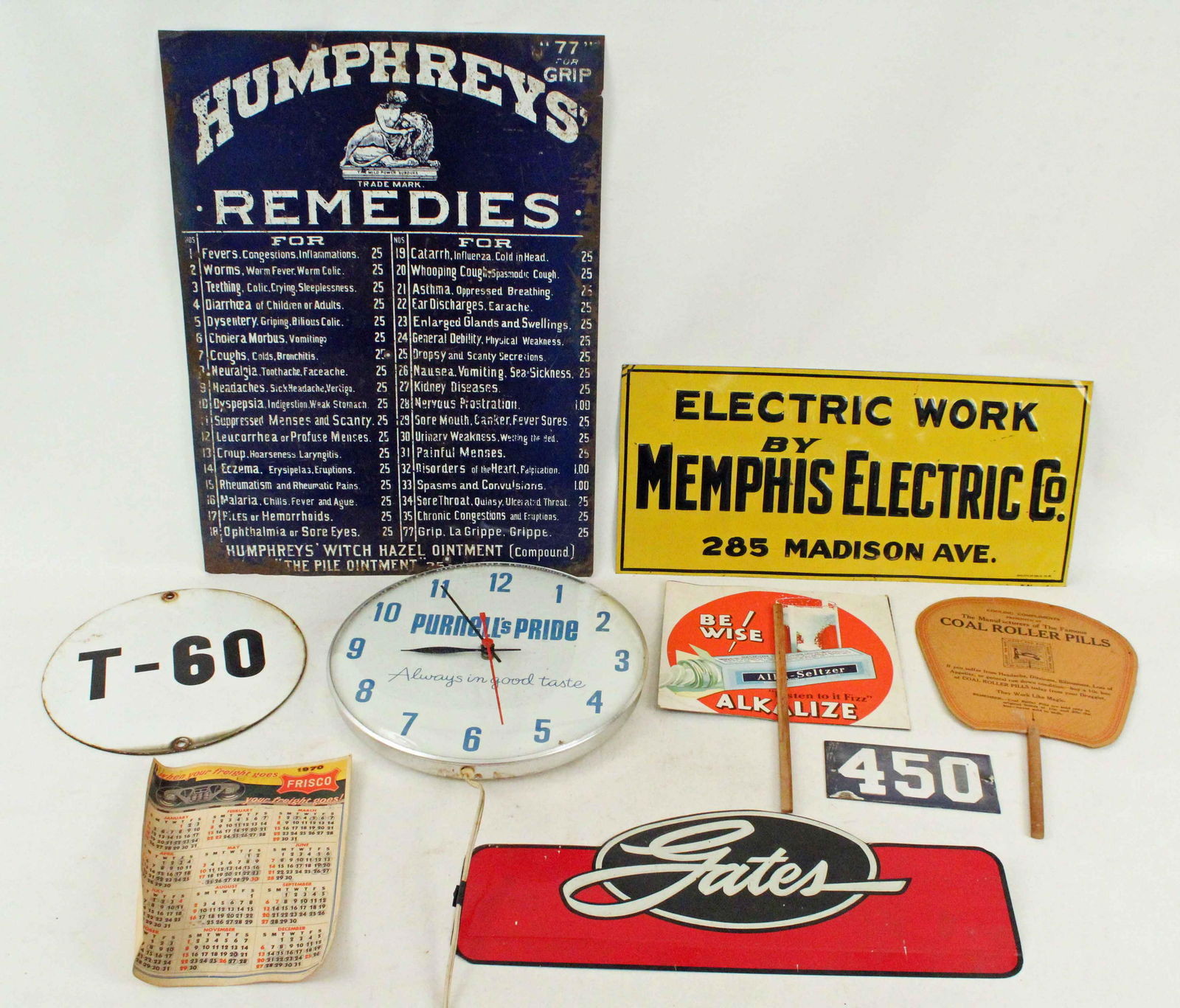 Group of Advertising Signs & Clock (1 of 5)