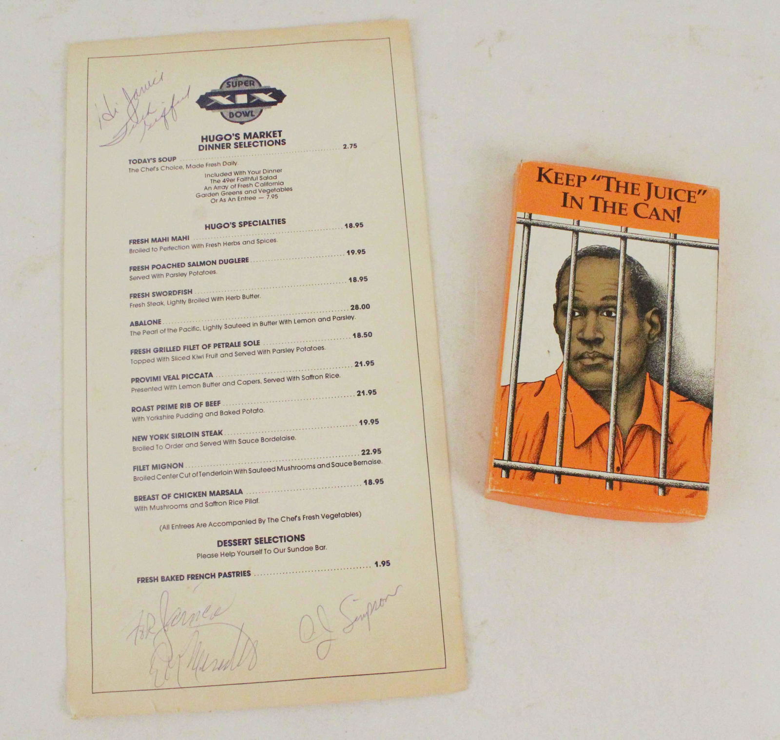 Super Bowl XIX Signed Menu, Simpson, Giffard, Etc. (1 of 7)
