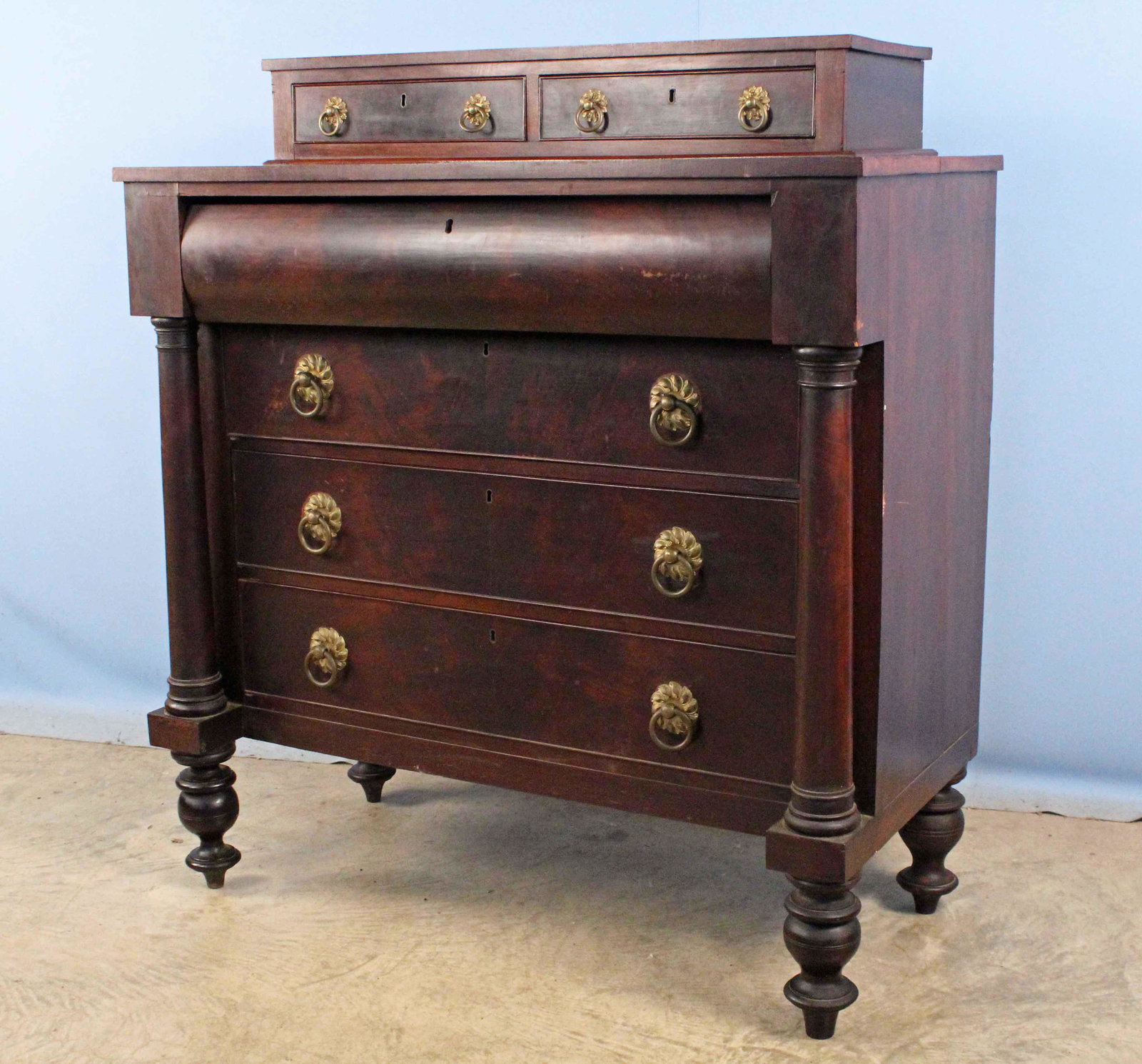 Circa 1830 Empire Mahogany Bureau (1 of 5)