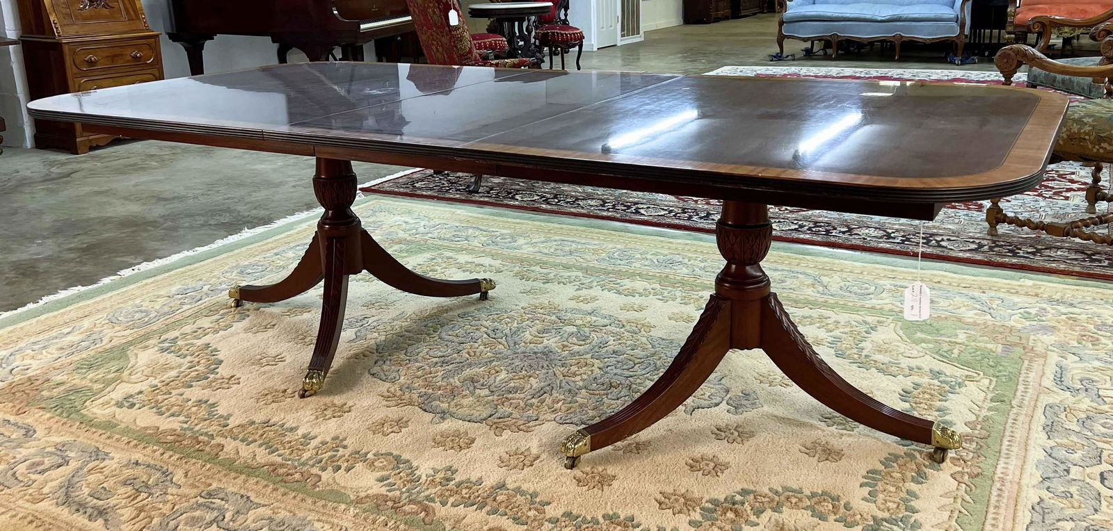 Banded Mahogany George III Style Dinning Table (1 of 7)