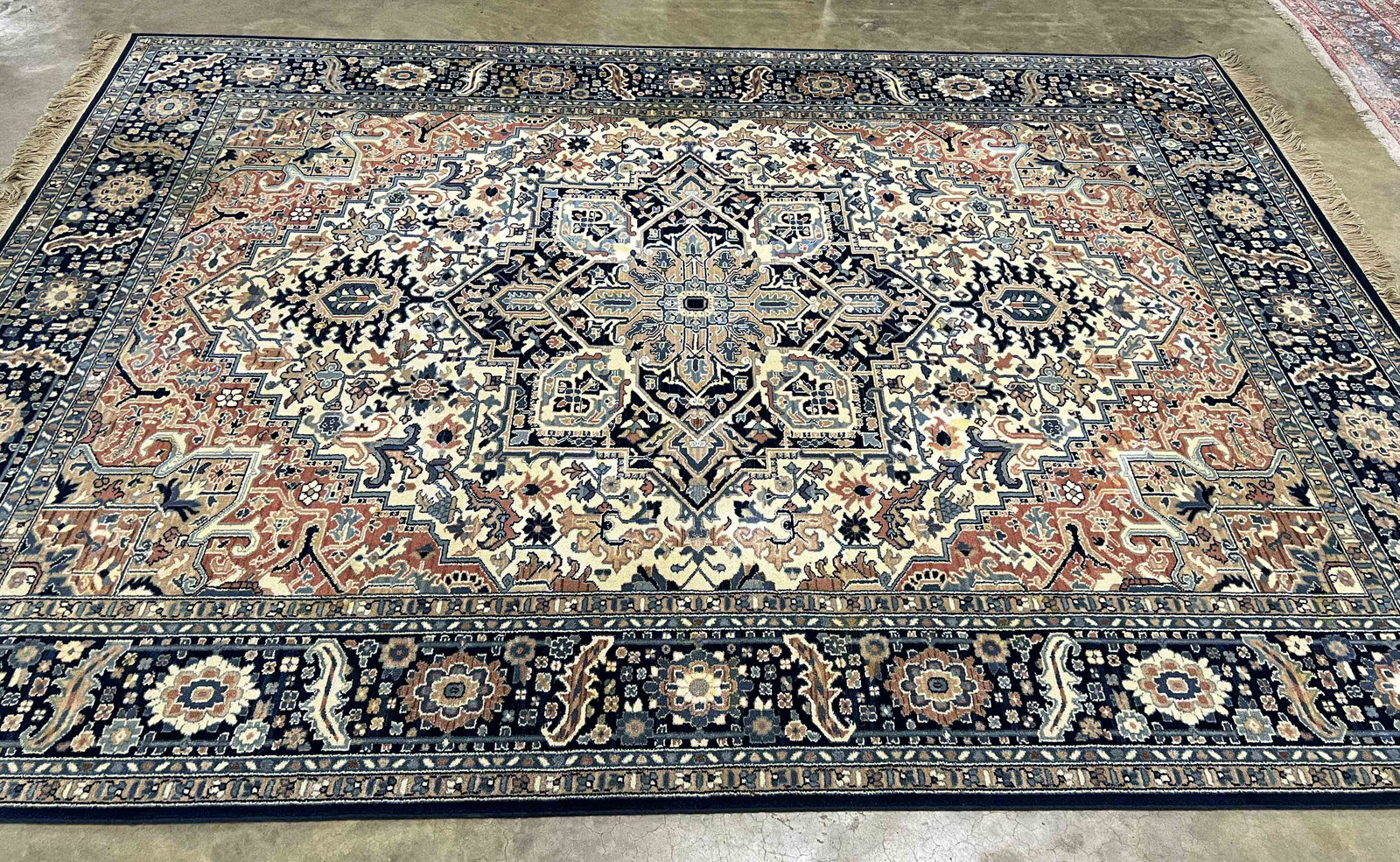 Karastan Blue Heriz Machine Made 100% Wool Rug (1 of 7)