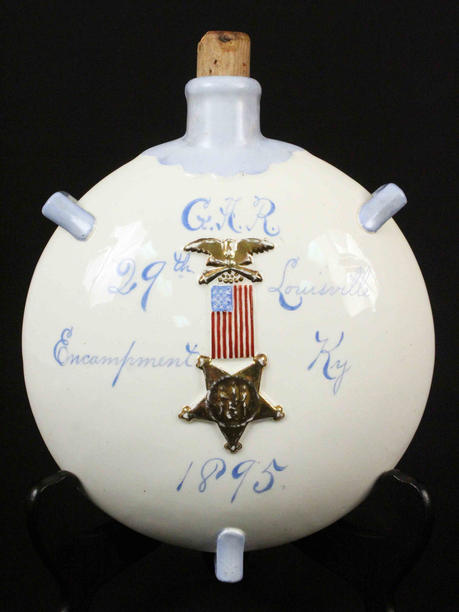 1895 Louisville, KY, GAR Souvenir Canteen (1 of 5)