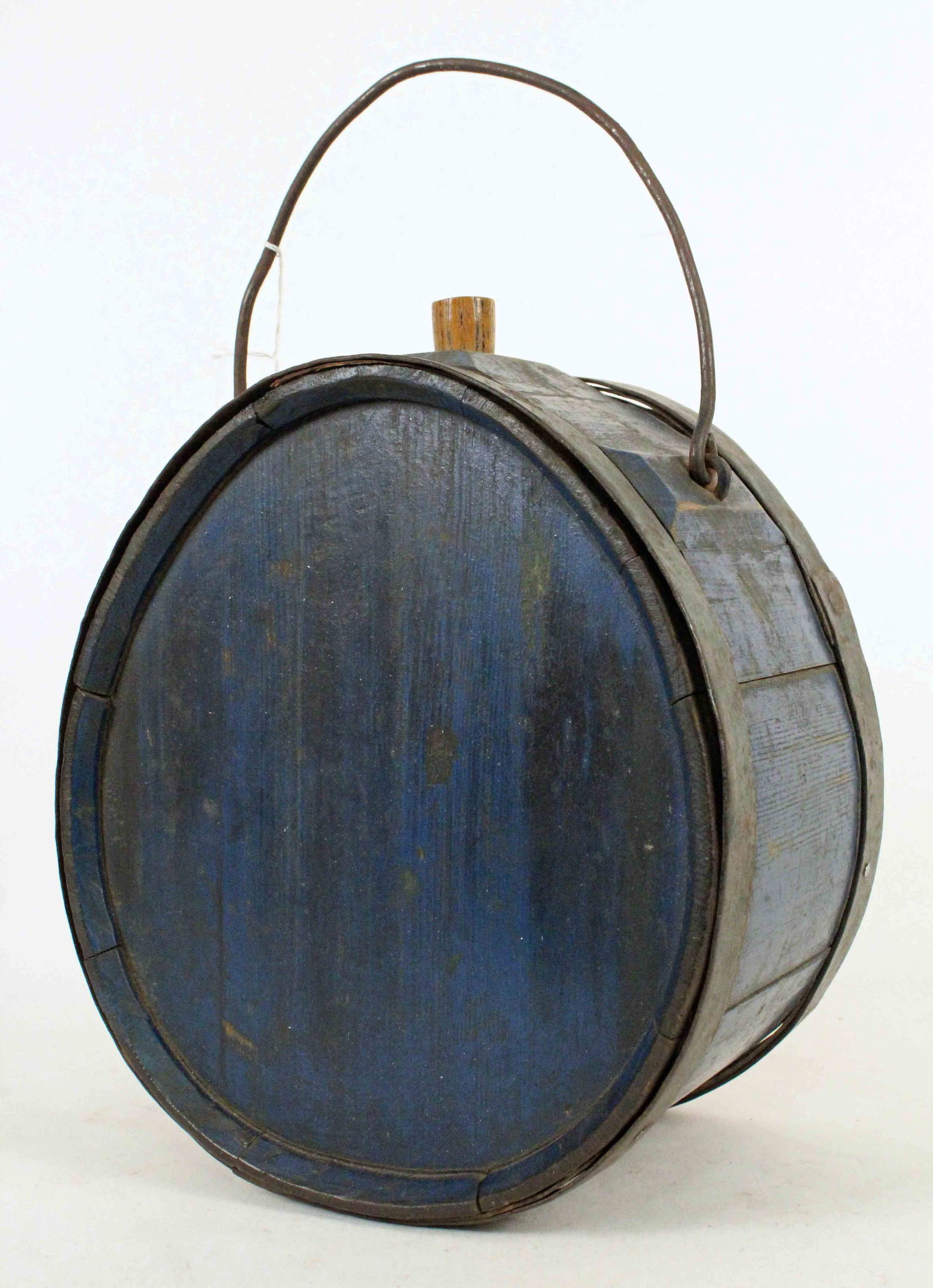Revolutionary Era Wooden Canteen in Blue Paint (1 of 6)