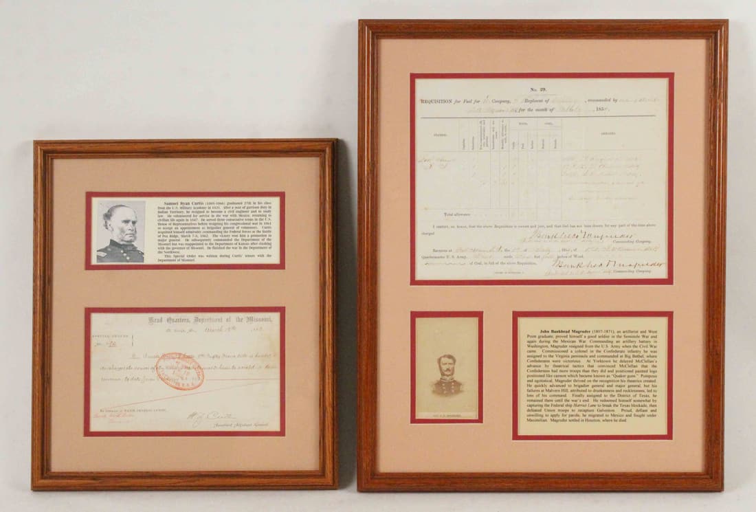 Generals Samuel Curtis & John Magruder Signed Docs (1 of 8)