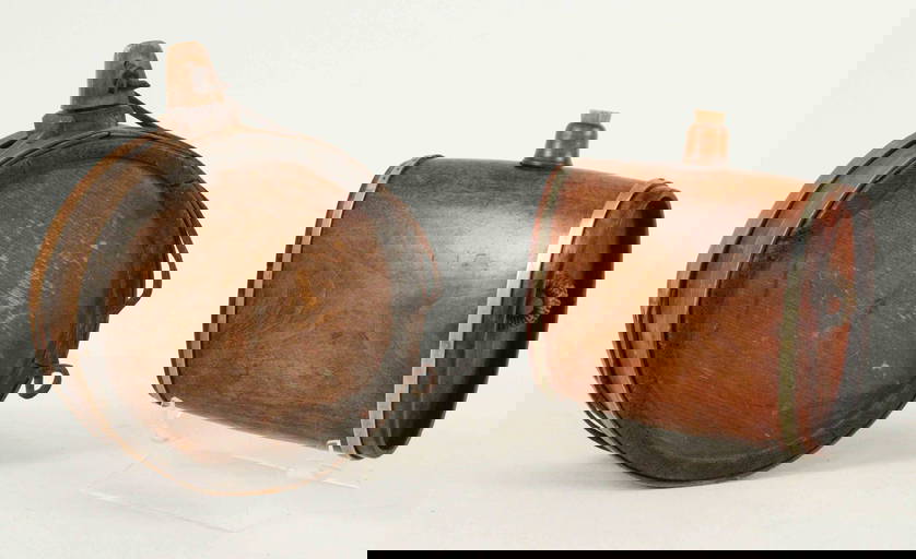 Two Wine Or Liquor Canteens/ Flask