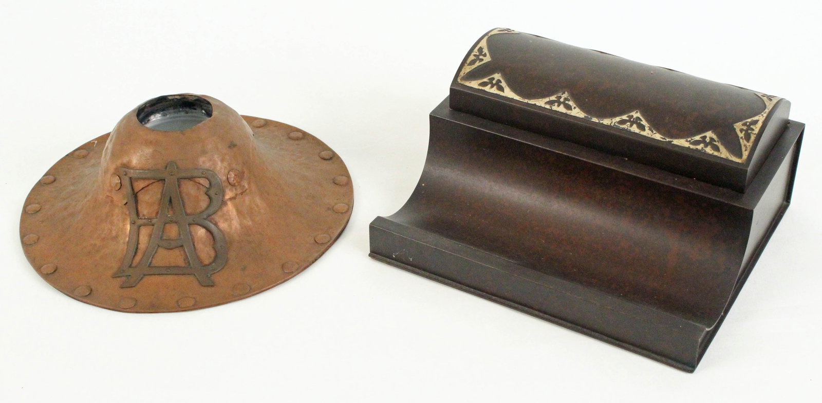 Bronze and Copper Arts & Crafts Inkwells (1 of 9)