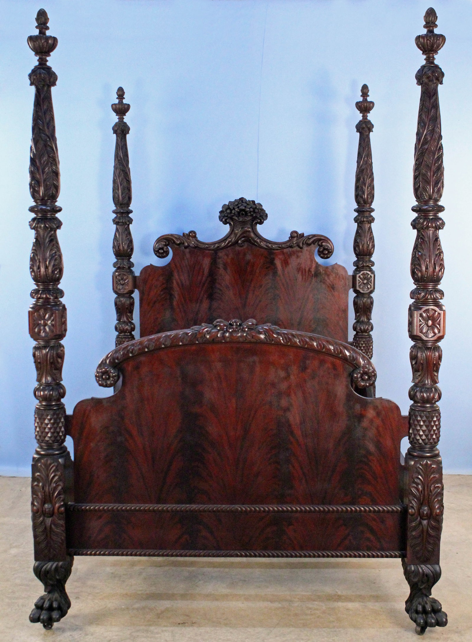 Signed R. J. Horner Acanthus Carved Poster Bed (1 of 9)