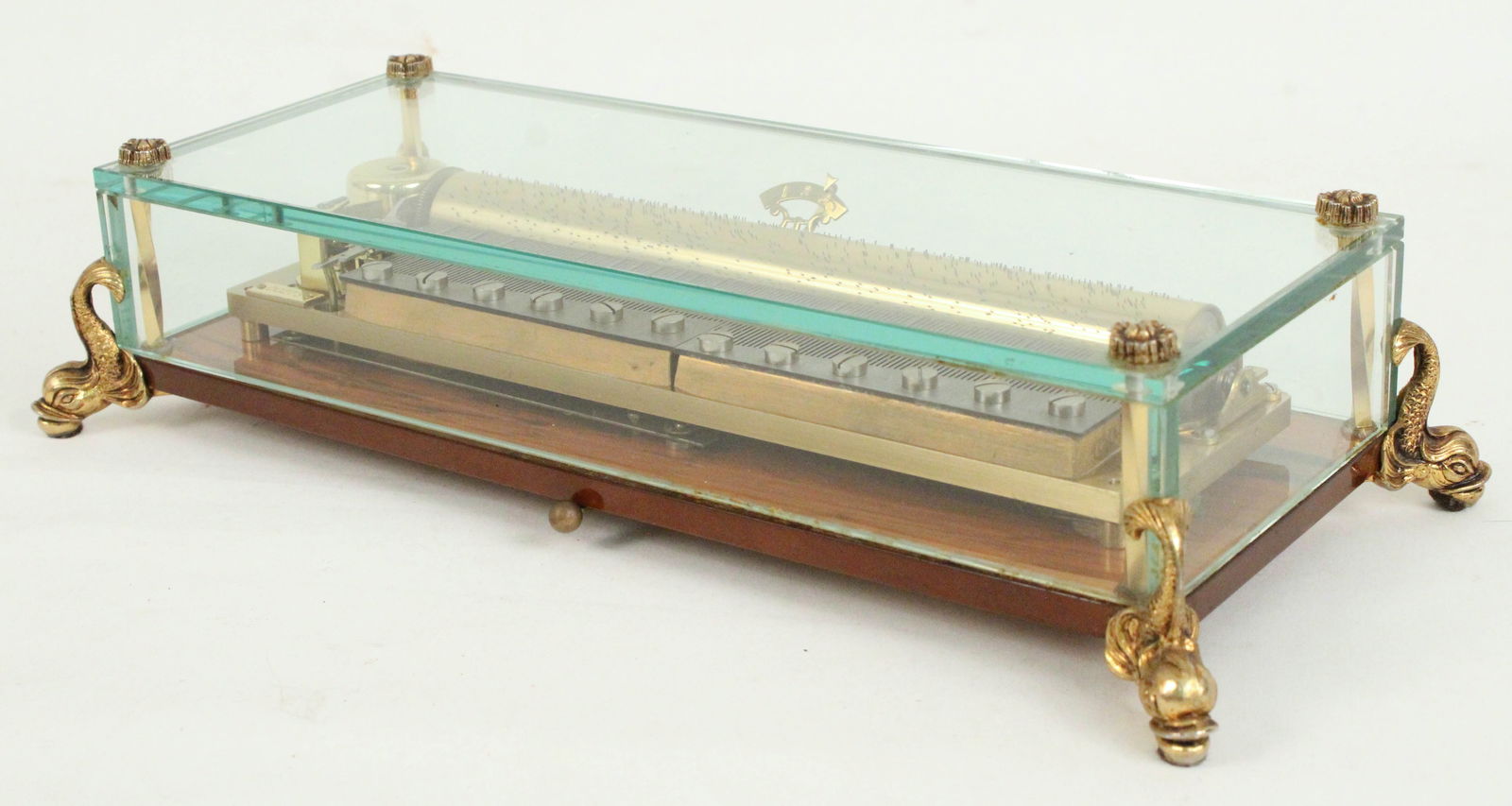 Reuge Swiss Music Box w/ Glass & Dolphin Legs (1 of 6)