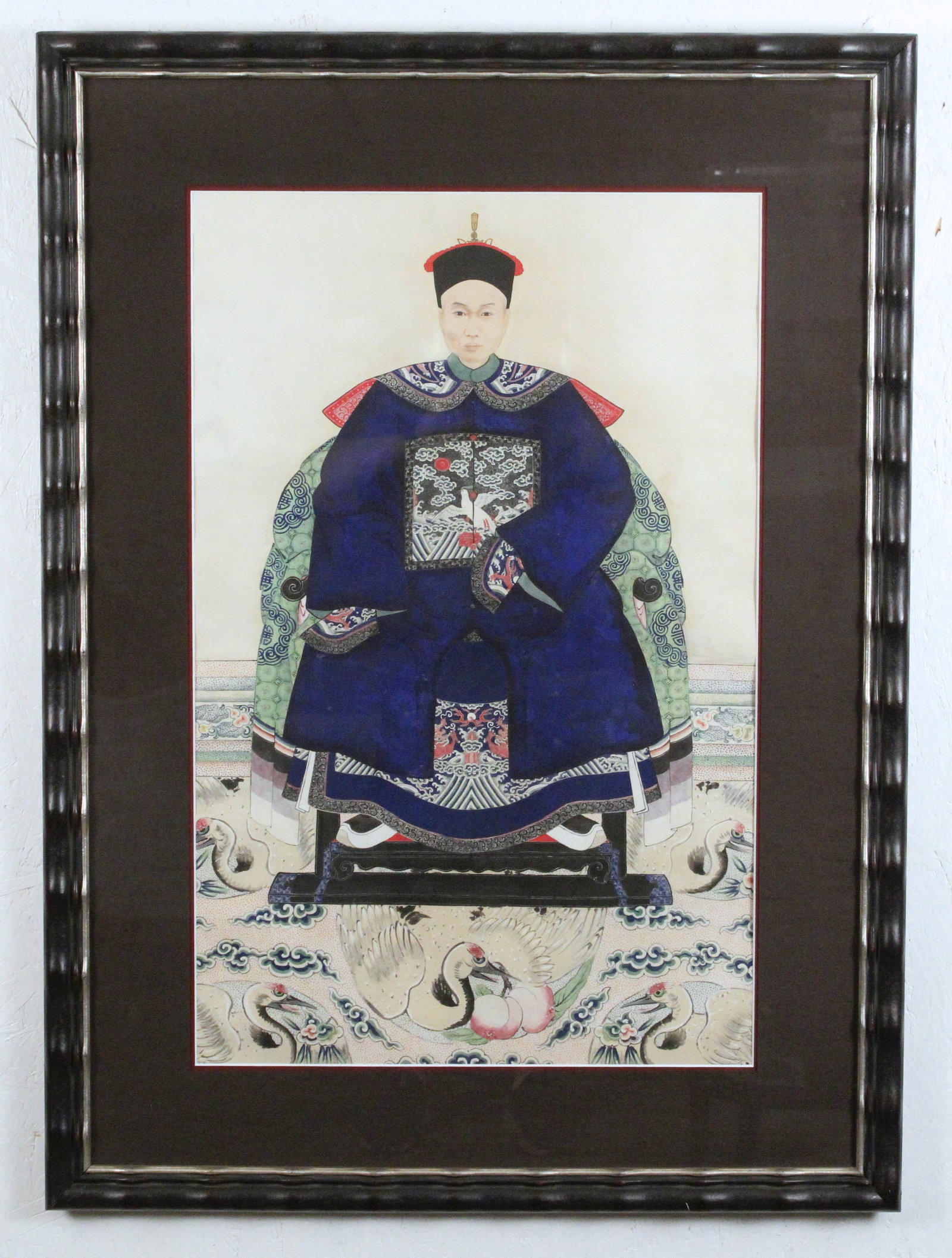 19th C. Chinese Ancestor Portrait w/ Birds (1 of 8)