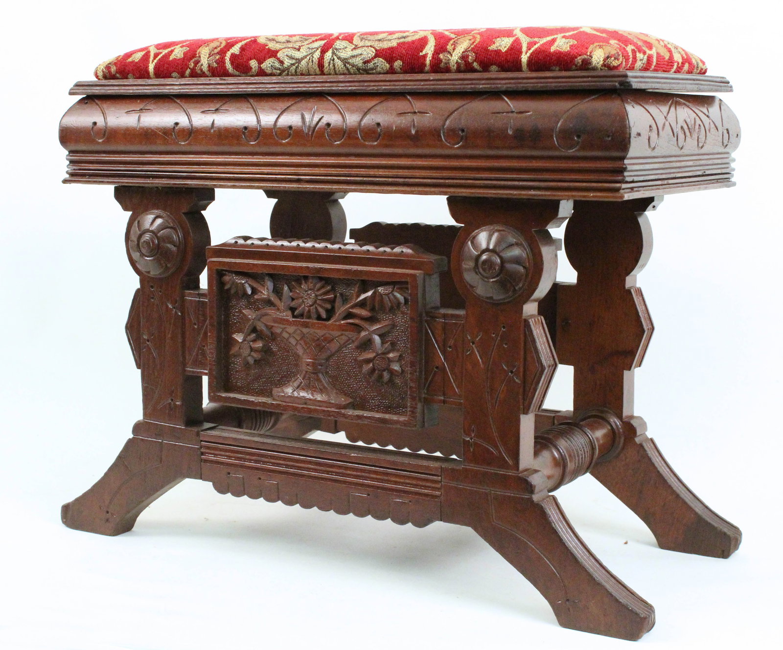 Aesthetic Movement Victorian Walnut Bench (1 of 5)