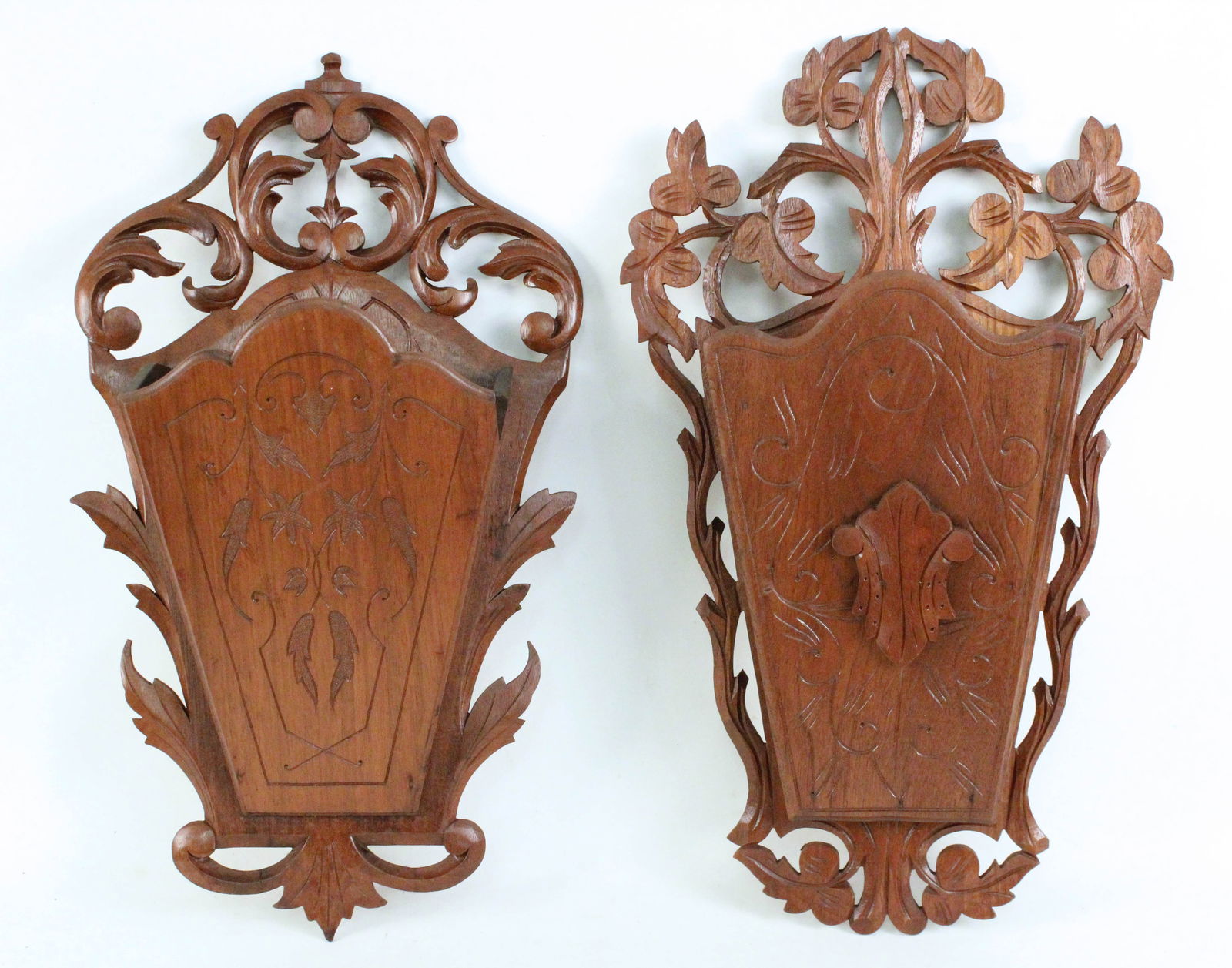 Two 19th C. Black Forest Style Carved Wall Boxes (1 of 5)