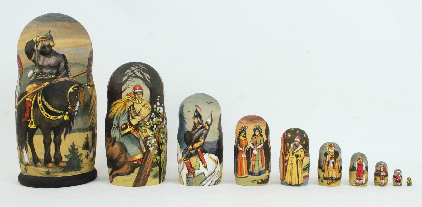 (9) Hand Painted Russian Nesting Dolls (1 of 9)